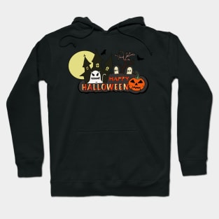 Halloween Pumpkin and Bat Scary Costume for Men Women Hoodie